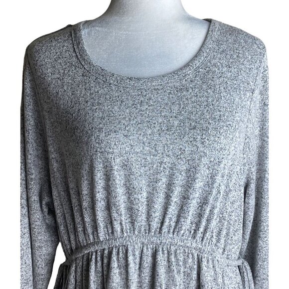 Caslon Cozy Tie Waist Peplum Knit Top in Grey Heather Casual Cozy Women's Size S - Picture 5 of 9